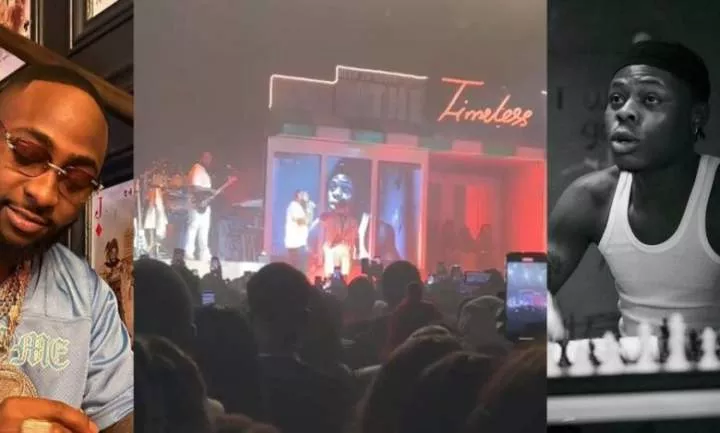 Watch moment Davido pays tribute to Mohbad during 'Timeless' show (Video)