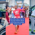 "God doings" - Young boy who went viral at the Aba Fashion Week 2023 reportedly becomes an Adidas ambassador