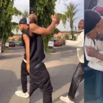 "Zazoo stop running" - Video trends as Charles Okocha and Portable clash on the road, flaunt boxing skills