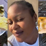Reactions as Nigerian lady makes toasted bread using vegetable soup instead of eggs